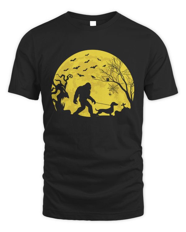 Bigfoot Walking Dachshund Funny Halloween