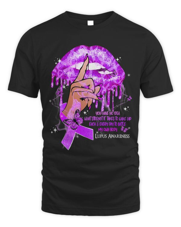 Dripping Lips Butterflies Women Lupus Awareness