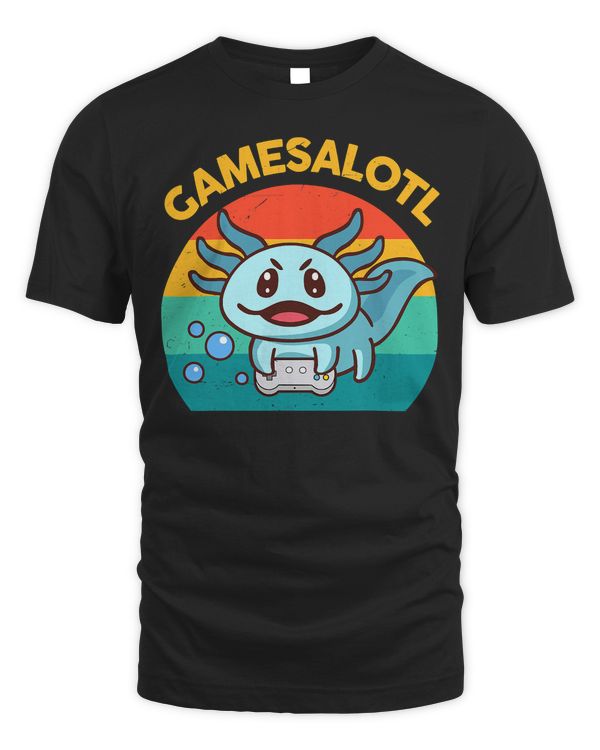 Axolotl Fish Playing Video Game WhiteAxolotl Lizard Gamers 110