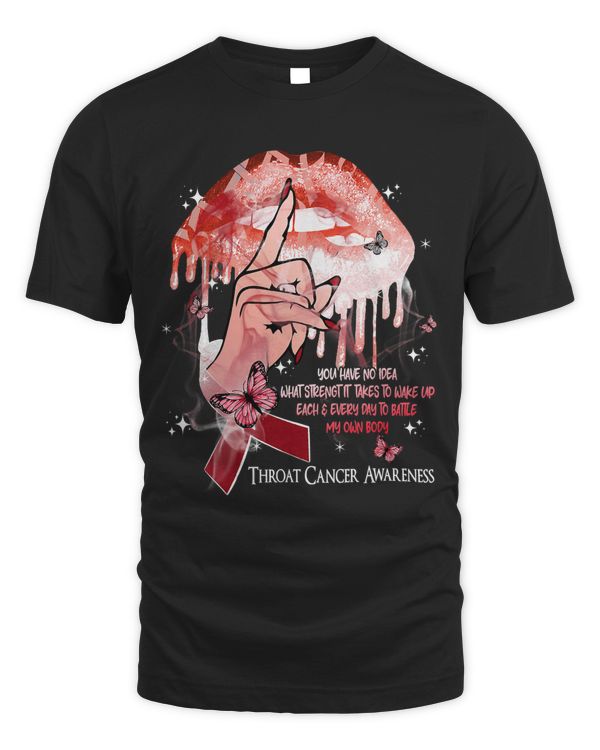 Dripping Lips Butterflies Women Throat Cancer Awareness