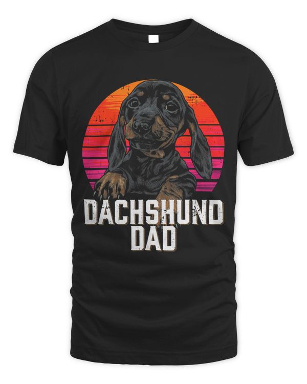 Dachshund Dad Retro Weiner Sausage Dog Papa Badger Dog Lover