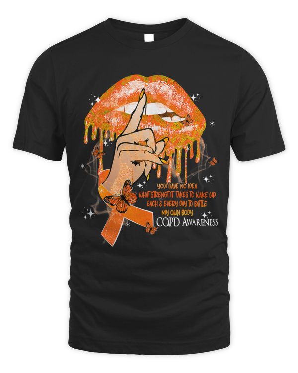 Dripping Lips Butterflies Women COPD Awareness