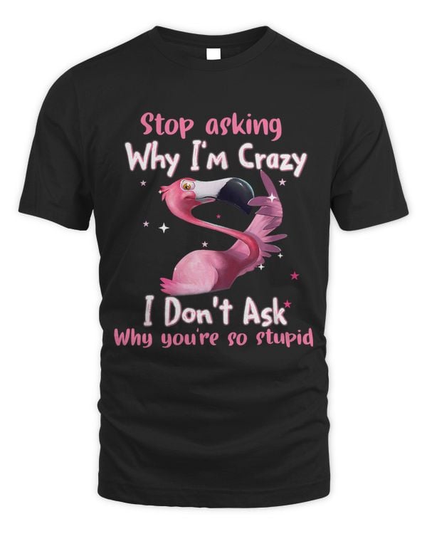 Funny Flamingo Stop Asking Why Im Crazy