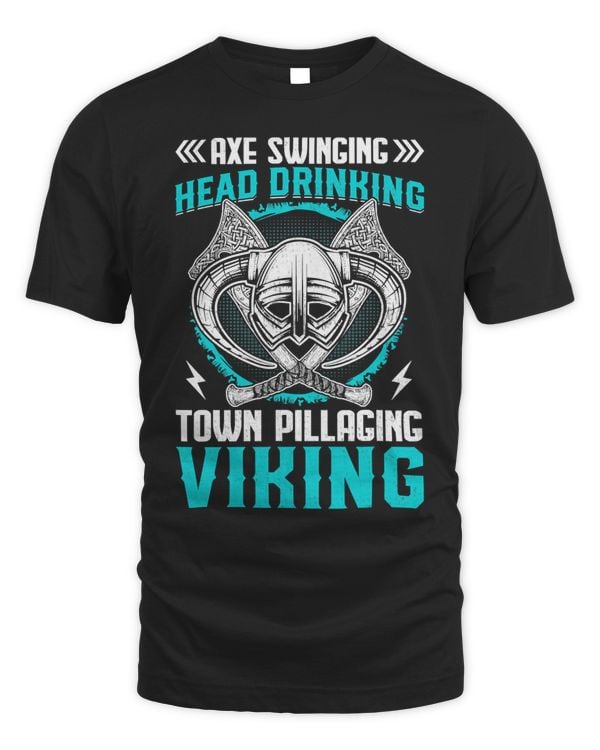 Axe Swinging Head Drinking Town Pillaging Viking
