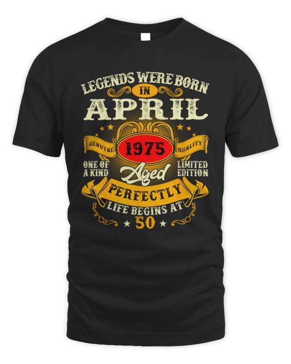 Legends Born in April Aged to Perfection Personalized Birthday Tee