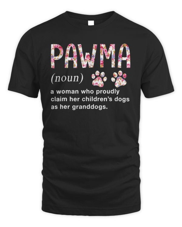 Floral Art Pawma Noun Definition Mama Grandma Dog Lovers TShirt