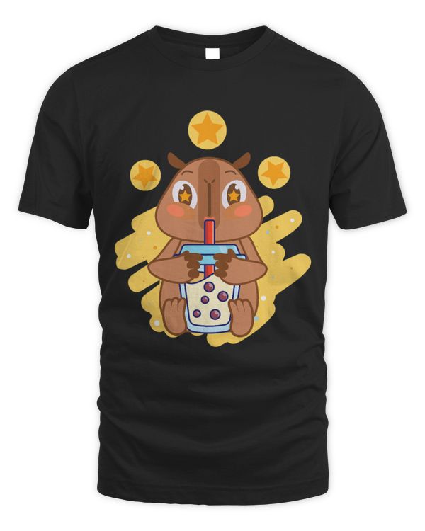 Capybara Pet Drinking Boba Bubble Tea Kawaii Cute Rodent 1