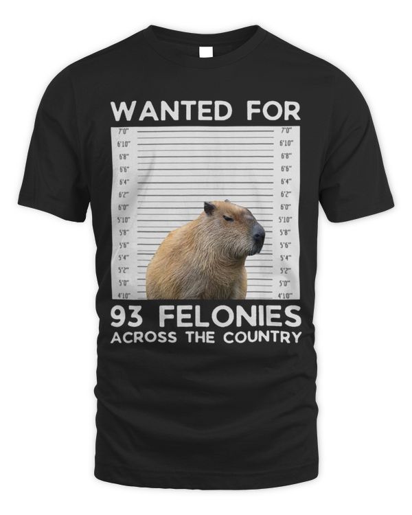 Capybara Mammal Mugshot Wanted For 93 Felonies Across The Country