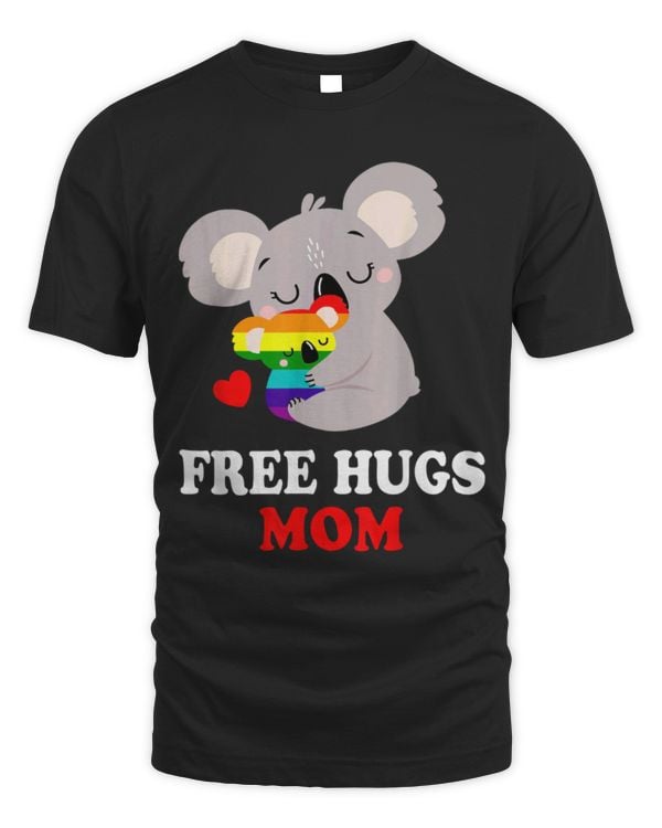 Koala Pet Free Mom Hugs Cute Mama Koala LGBTQ Pride Flag Equal Rights