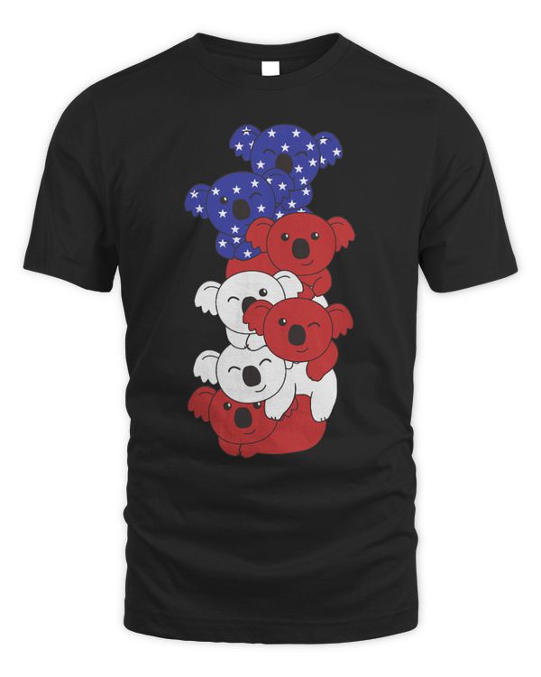 Koala Pet For The Fourth Of July Usa Flag Usa Koala Pile