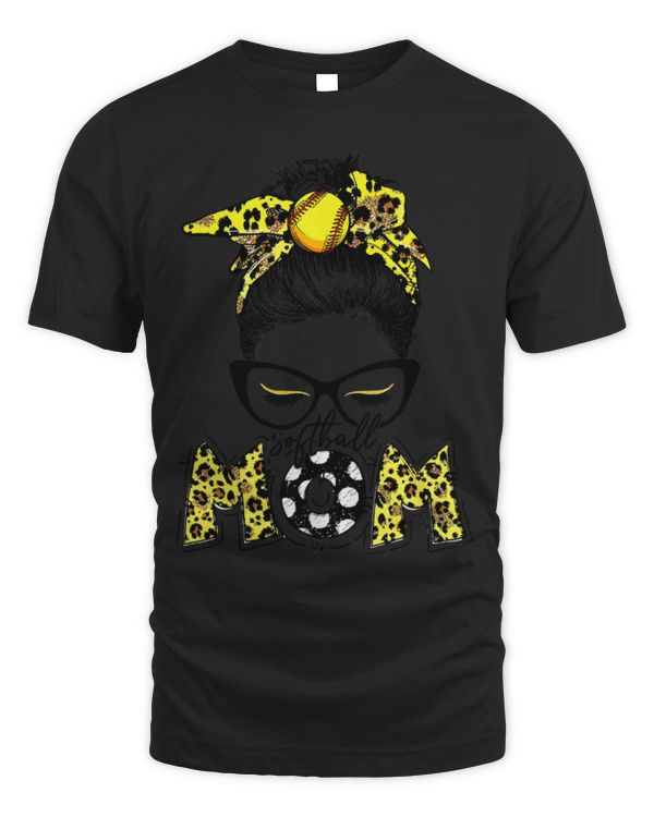 Softball Womens Dy Mom Life Softball Baseball Mothers Day Messy Bun Softball Coach