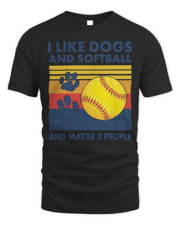 Softball I Like Dogs And Softball And Maybe People Vintage Softball Coach