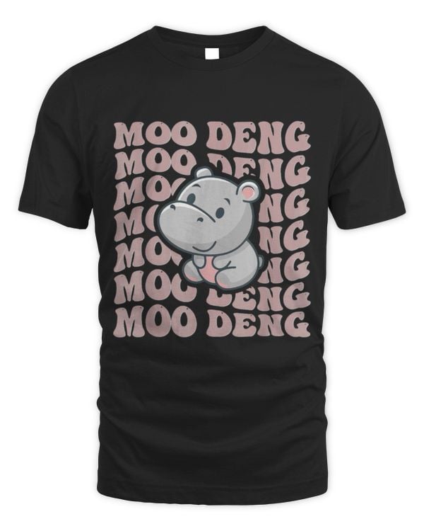 Hippo Pet Moo Deng Cute Pygmy Hippo Groovy Retro