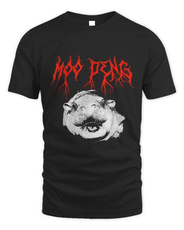 Hippo Pet Moo Deng Death Metal Cute Baby Hippo Pygmy Hippopotamus Band
