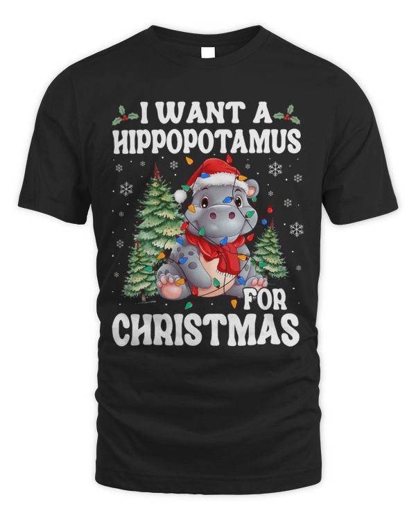Hippo Pet I Want A Cute Hippopotamus For Christmas Hippo And Xmas Tree