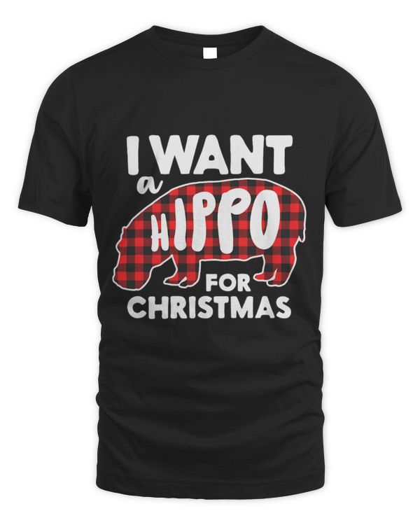 Hippo Pet I Want A Hippo For Christmas Funny Plaid Hippopotamus Pajama