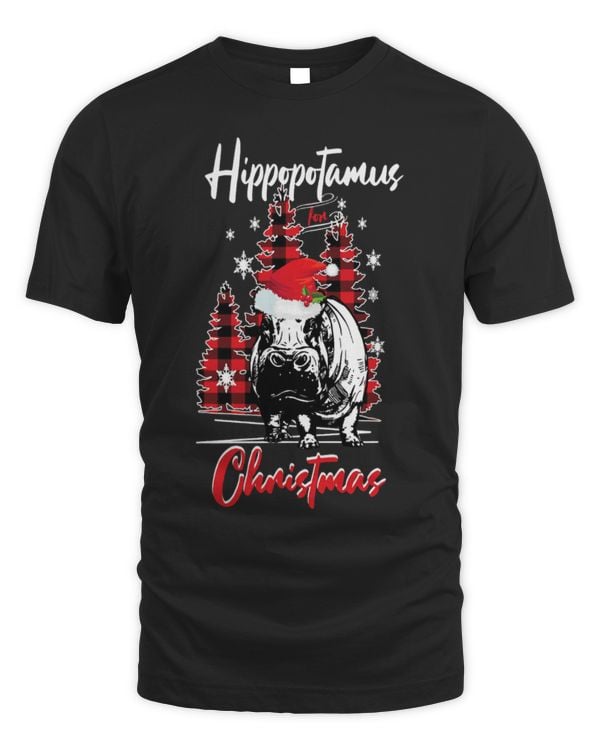 Hippo Pet Buffalo Plaid Hippo for Christmas (2)
