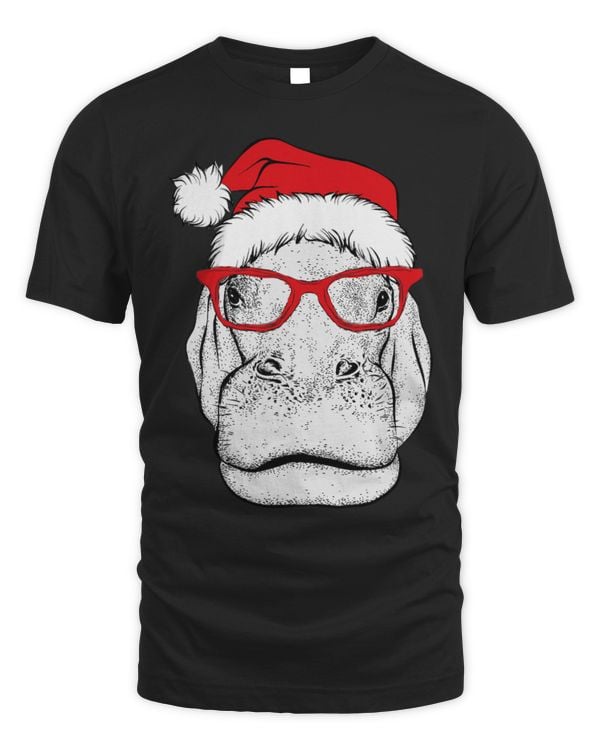 Hippo Pet Christmas Hippotamus Santa Hat Sunglasses Women Hippopotamus