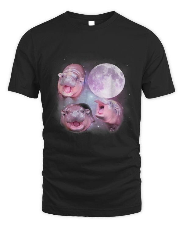 Hippo Pet Cute Moo Deng With The Moon Baby Hippo Moodeng Bouncy Ping