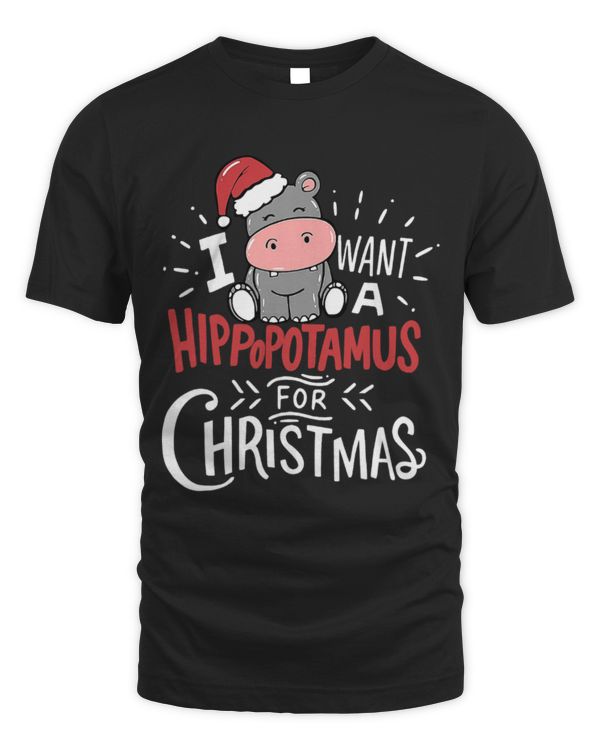Hippo Pet I Want A Hippopotamus For Christmas Pajamas Men Women Kids