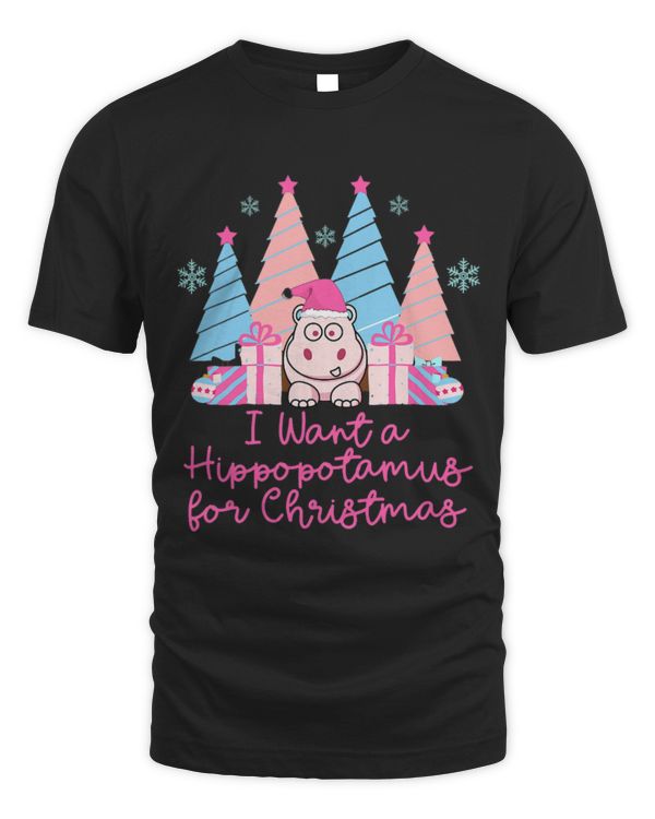 Hippo Pet I Want a Hippopotamus for Christmas Pink Cute Graphic