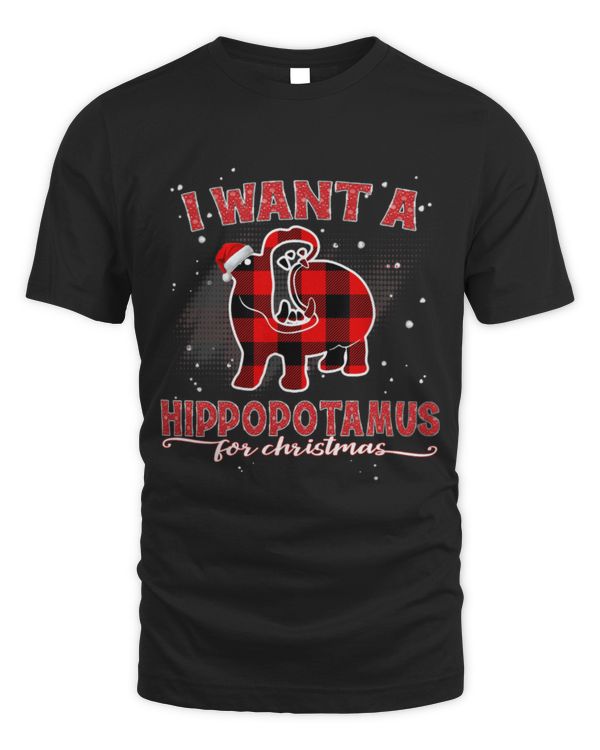 Hippo Pet I Want A Hippopotamus For Christmas Plaid Hippo Pajamas Xmas