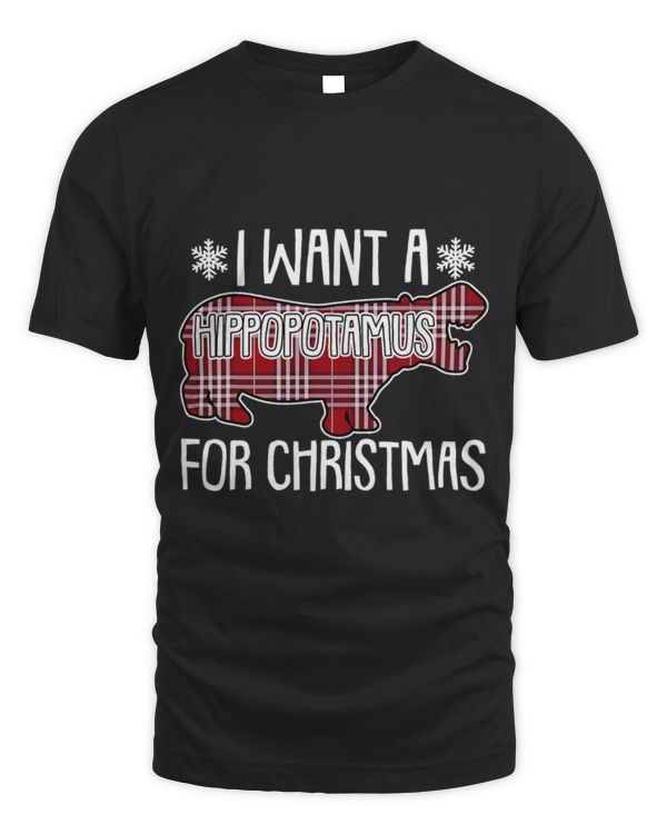 Hippo Pet I Want A Hippopotamus For Christmas Plaid XMas Pajama Kids
