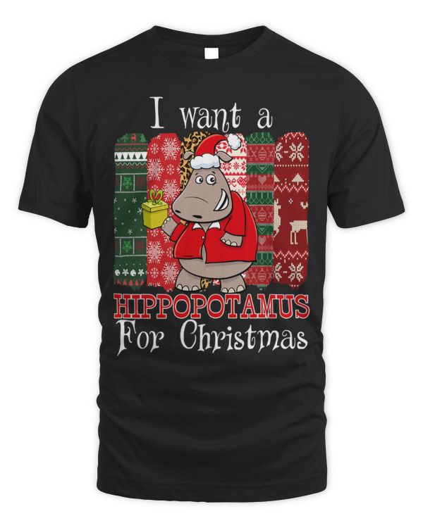 Hippo Pet I Want A Hippopotamus for Christmas Plaid Hippo Santa Pajama