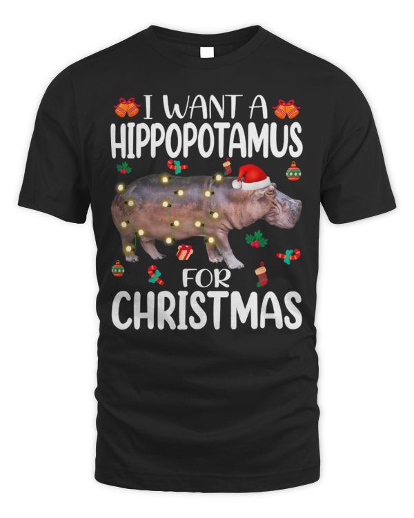 Hippo Pet I Want A Hippopotamus For Christmas Lights Hippo Xmas Pajama 78