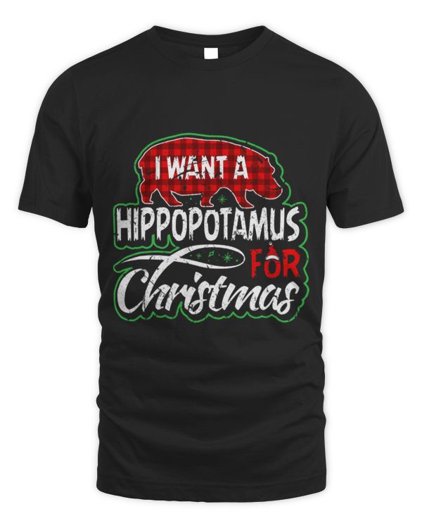 Hippo Pet I Want A Hippopotamus for Christmas Plaid (2)