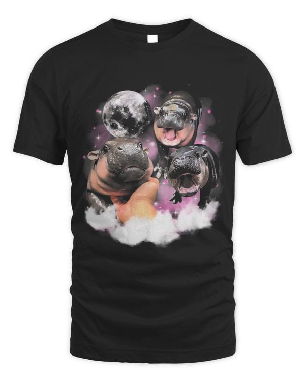 Hippo Pet MooDeng Three Moo Deng Moon Funny Hippo