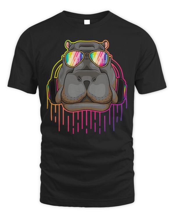 Hippo Pet Music Hippopotamus Dj With Headphones Musical Hippo Lovers