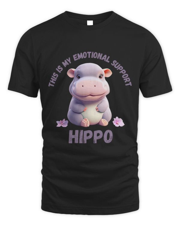 Hippo Pet My Emotional Support Hippo Tee Mood Booster Hippo Lover Kids