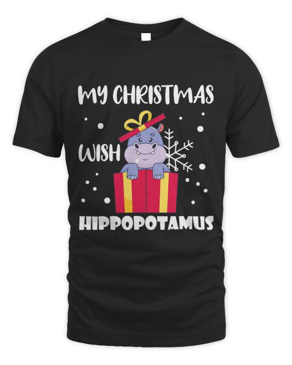 Hippo Pet My Christmas Wish Hippopotamus Cute Xmas Hippo for Kid Women 9