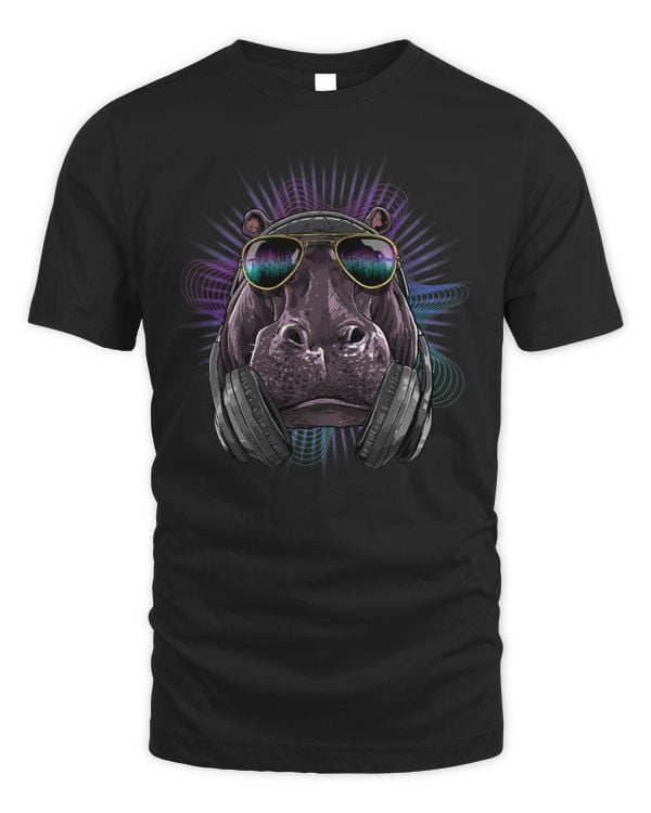 Hippo Pet Music Hippopotamus Dj With Headphones Musical Hippo Lovers 206