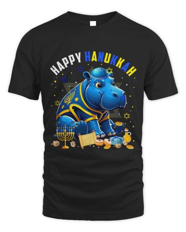 Hippo Pet Happy Hanukkah Hippo Costume Jewish Symbols Menorah Lover