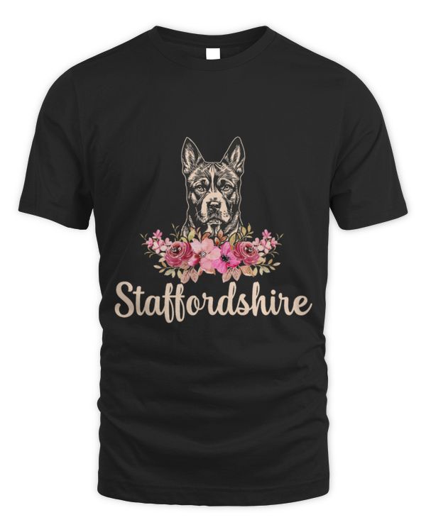 Floral Staffordshire Pet Lover Breed Dog Lover