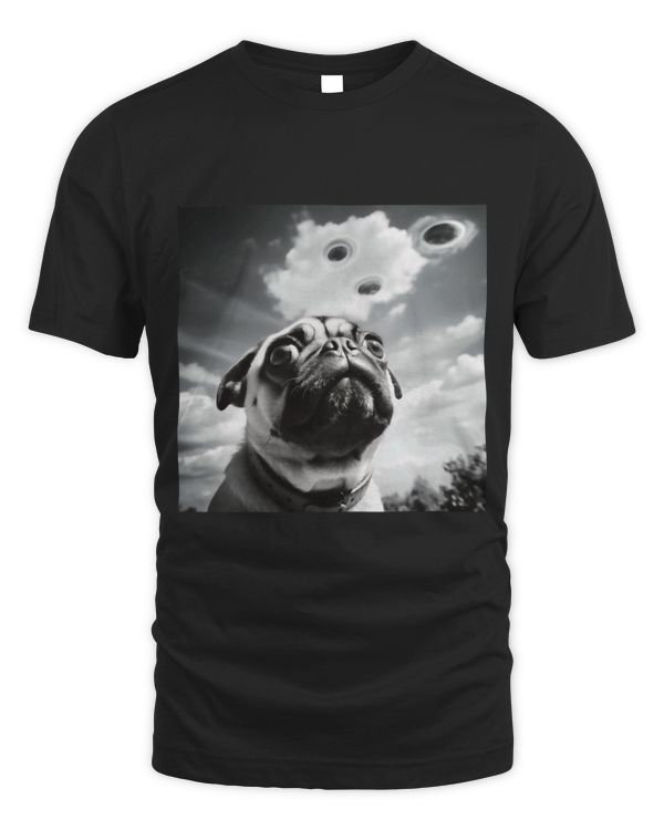 Pug Dog Selfie UFO Dog Funny Alien UFO Dogs Lover 2