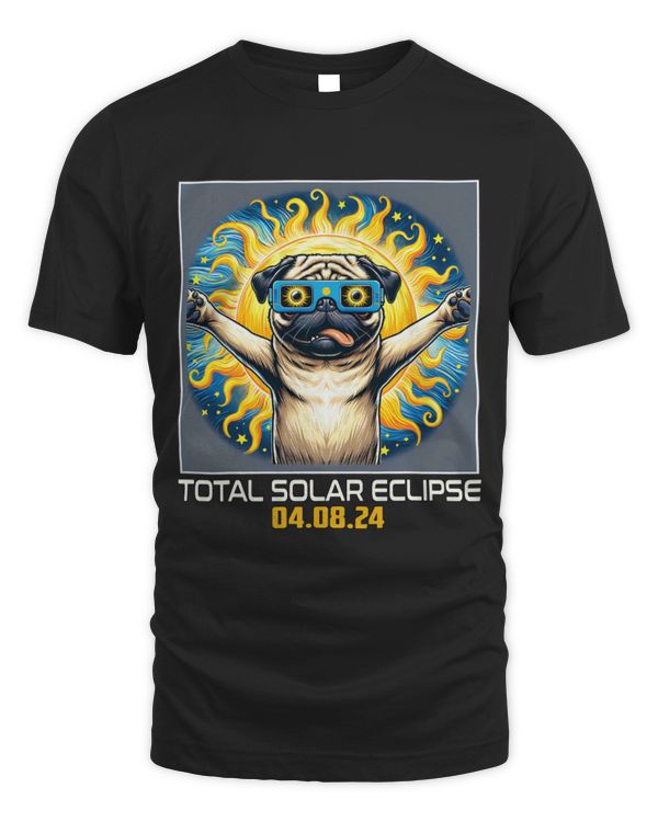 Pug Dog Taking Selfie Solar Eclipse