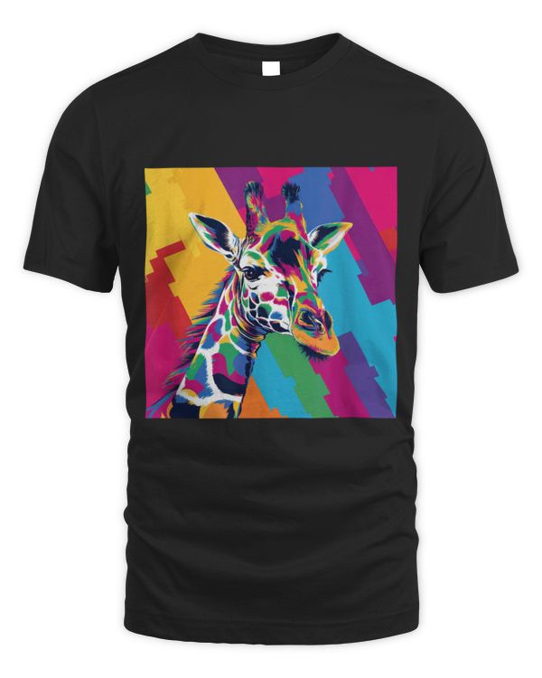 Giraffe Pet Abstract Giraffe Rainbow Illustration