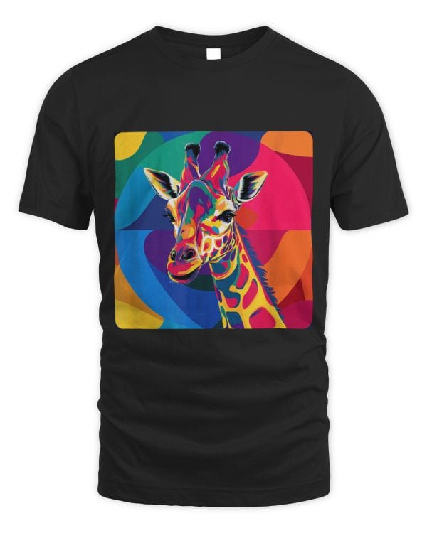 Giraffe Pet Abstract Giraffe Rainbow Illustration 2