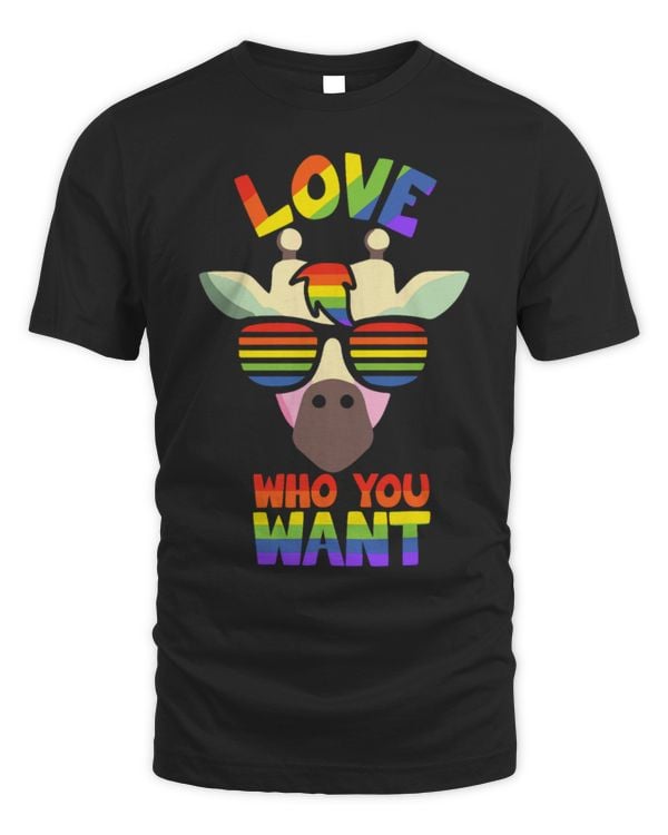 Giraffe Pet LGBT Giraffe with glasses Pride LGBTQ Love who you want