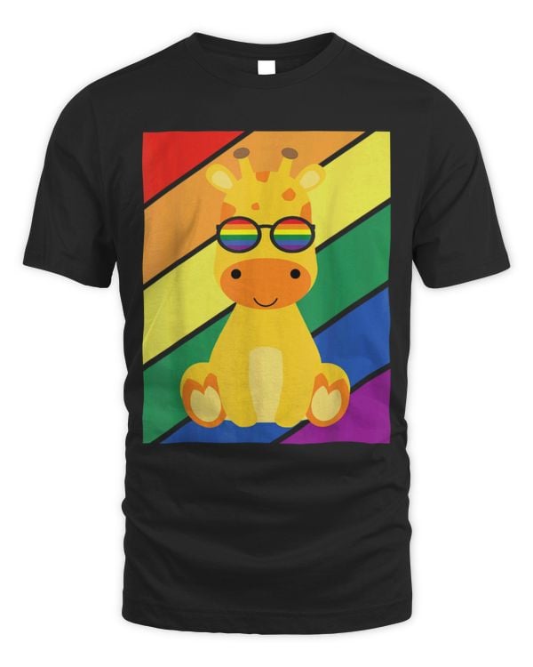 Giraffe Pet LGBTQ Flag Gay Pride Month Rainbow Giraffe LGBT Glasses