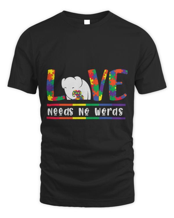Elephant Mammal Autistic Love Need No Words Autism Awarenes Elephant Mom Son Design