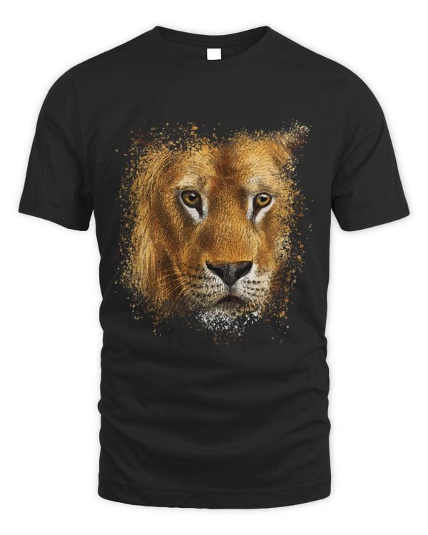 Lion Pet Face Stylish Splash Art Paint Retro Graphic