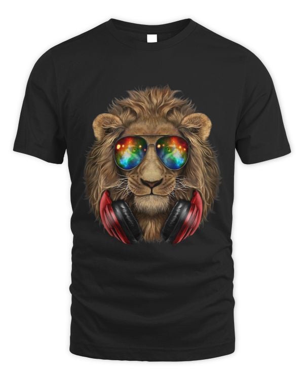 Lion Pet Alpha Lion as DJ in Galaxy Sunglass Headphone