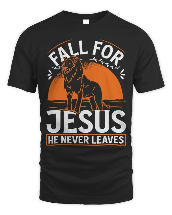 Lion Pet Fall for Jesus he never leaves God lion cross autumn