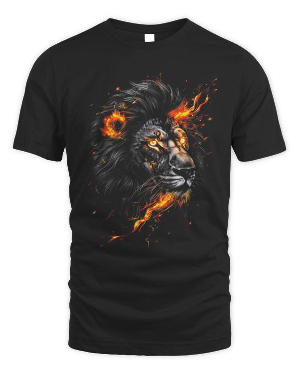 Lion Pet Fire Flames Intense Fierce lion Lion head