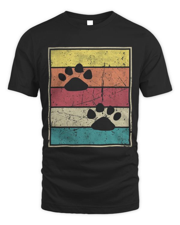Lion Pet Footprints Retro Vintage With Classic Stripes