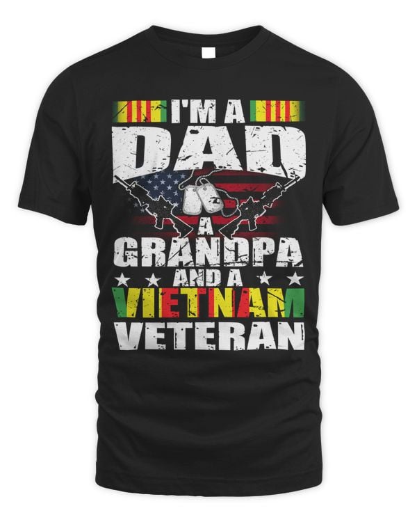Veteran T Shirt - I Am A Dad A Grandpa And A Viet Nam Veteran - Knights Templar Store